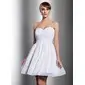 Império Coração Curto/ Mini Chifon Vestido de madrinha com Pregueado (007014788)