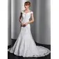 Mermaid Off-the-Shoulder Court Train Organza Satin Wedding Dress With Ruffle Lace Sequins (002014749) Mermaid Off-the-Shoulder Court Train Organza Satin Wedding Dress With Ruffle Lace Sequins (002014749)