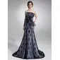 Mermaid Strapless Sweep Train Tulle Lace Mother of the Bride Dress With Beading (008006259)