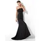 Mermaid Scalloped Neck Sweep Train Taffeta Evening Dress With Ruffle (017021133)