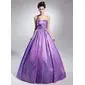 Ball-Gown One-Shoulder Floor-Length Taffeta Quinceanera Dress With Ruffle Beading (021015126) Ball-Gown One-Shoulder Floor-Length Taffeta Quinceanera Dress With Ruffle Beading (021015126)