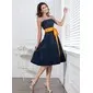 A-Line/Princess Strapless Knee-Length Taffeta Bridesmaid Dress With Sash (007004106)