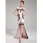Mermaid Sweetheart Asymmetrical Charmeuse Cocktail Dress With Lace (016019713)