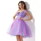 A-Line/Princess One-Shoulder Short/Mini Tulle Homecoming Dress With Ruffle Beading Sequins (022020910)