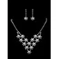 Lussuoso Peral a forma di V gioielli Set tra cui la collana e gli orecchini (011015981) Lussuoso Peral a forma di V gioielli Set tra cui la collana e gli orecchini (011015981)