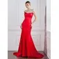 Stile sirena A cuore Coda a strascico corto Raso Abiti da sera (017022528)