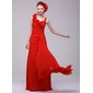 A-Line/Princess Sweetheart Floor-Length Chiffon Holiday Dress With Ruffle (020016171)