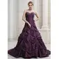 Ball-Gown Sweetheart Chapel Train Taffeta Wedding Dress With Ruffle Beadwork (002000503)