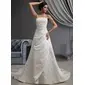 A-Line/Princess Court Train Satin Wedding Dress With Embroidery Ruffle Beadwork (002022649) A-Line/Princess Court Train Satin Wedding Dress With Embroidery Ruffle Beadwork (002022649)