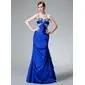 Mermaid Sweetheart Floor-Length Charmeuse Evening Dress With Ruffle Beading Appliques (017004185)