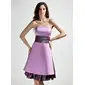 Empire Strapless Knee-Length Taffeta Satin Bridesmaid Dress With Sash (022015800)