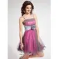 A-Line/Princess Short/Mini Taffeta Tulle Homecoming Dress With Lace Beading Flower(s) Sequins (022010074)