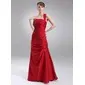 Sheath One-Shoulder Floor-Length Taffeta Desperate Housewives Style Dresses With Ruffle (025003980)