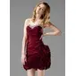 Sheath Sweetheart Short/Mini Taffeta Homecoming Dress With Ruffle Beading Flower(s) (022004332)