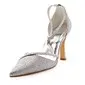 Glitter Stöckel Absatz Geschlossene Zehe Absatzschuhe Brautschuhe mit Strass (047010755)