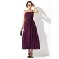 Empire Tea-Length Chiffon Maternity Bridesmaid Dress With Ruffle Flower(s) (045004419)