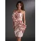 Sheath Strapless Short/Mini Charmeuse Cocktail Dress With Ruffle Beading Flower(s) (016008320)