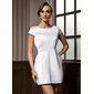 Corto reto/ Justo Decote redondo Curto/Mini Cetim Vestidos de cocktail com Nenhuma (016008261)