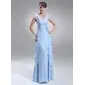 Sheath V-neck Floor-Length Chiffon Mother of the Bride Dress With Ruffle Lace Beading Flower(s) (008006404) Sheath V-neck Floor-Length Chiffon Mother of the Bride Dress With Ruffle Lace Beading Flower(s) (008006404)