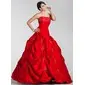 Ball-Gown Strapless Floor-Length Taffeta Quinceanera Dress With Embroidered Ruffle Beading (021020887)