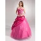 De baile Decote recortado Vestidos longo Tafetá Tule Vestido quinceanera com Pregueado Rendas Bordado fecho de correr (021004655) De baile Decote recortado Vestidos longo Tafetá Tule Vestido quinceanera com Pregueado Rendas Bordado fecho de correr (021004655)