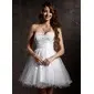 A-Line/Princess Sweetheart Short/Mini Tulle Homecoming Dress With Beading (022020899)