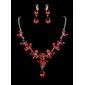 Gorgeous Alloy With Burgundy Rhinestones As Leaves Jewelry Set (Necklace/Earrings) (011016823) Gorgeous Alloy With Burgundy Rhinestones As Leaves Jewelry Set (Necklace/Earrings) (011016823)