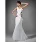 Mermaid One-Shoulder Sweep Train Chiffon Evening Dress With Ruffle Beading (017004345)