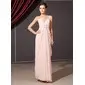 Sheath Sweetheart Floor-Length Chiffon Bridesmaid Dress With Ruffle (020014253)