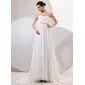 Empire Sweetheart Sweep Train Chiffon Wedding Dress With Ruffle (002014042) Empire Sweetheart Sweep Train Chiffon Wedding Dress With Ruffle (002014042)