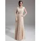 A-Line/Princess Square Neckline Floor-Length Chiffon Mother of the Bride Dress With Ruffle Beading (008005992)