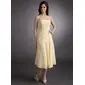 A-Line/Princess Strapless Tea-Length Chiffon Bridesmaid Dress With Ruffle Crystal Brooch (007001148) A-Line/Princess Strapless Tea-Length Chiffon Bridesmaid Dress With Ruffle Crystal Brooch (007001148)