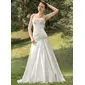 A-Line/Princess Sweetheart Court Train Charmeuse Wedding Dress With Ruffle Lace Beadwork Sequins (002011634)