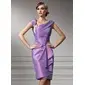Sheath Off-the-Shoulder Knee-Length Taffeta Mother of the Bride Dress With Ruffle Appliques (008005949)
