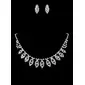 Jewelry Sets Anniversary Wedding Engagement Birthday Gift Party Daily Alloy Silver Jewelry With Rhinestone (011017873)