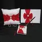 Wedding Collection Set In White Satin With Red Accent (3 Pieces)(100018029)