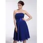 A-Line/Princess Strapless Knee-Length Chiffon Charmeuse Bridesmaid Dress With Ruffle (007026283) A-Line/Princess Strapless Knee-Length Chiffon Charmeuse Bridesmaid Dress With Ruffle (007026283)