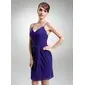 Sheath V-neck Knee-Length Chiffon Cocktail Dress With Ruffle Beading (016021157) Sheath V-neck Knee-Length Chiffon Cocktail Dress With Ruffle Beading (016021157)