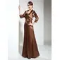 Sheath Strapless Floor-Length Charmeuse Mother of the Bride Dress With Beading (008006146)