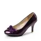 Patent Leather Stiletto Heel Closed Toe Pumps With Bowknot (085015190)