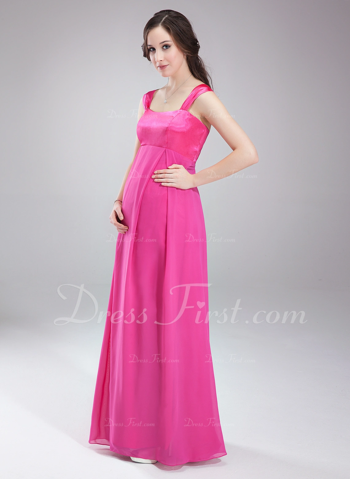 Empire Sweetheart FloorLength Chiffon Maternity Bridesmaid Dress With