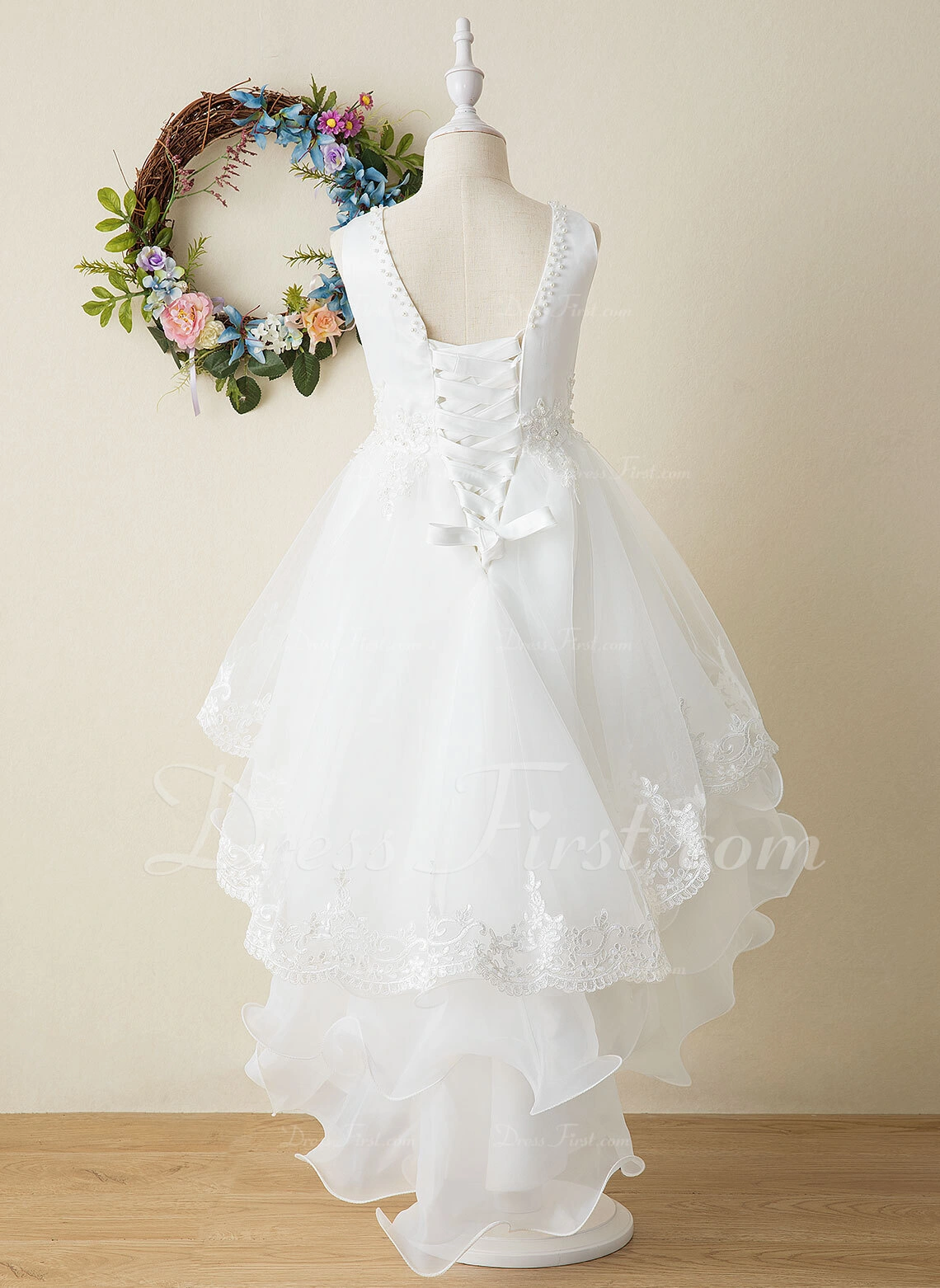 asymmetrical flower girl dress