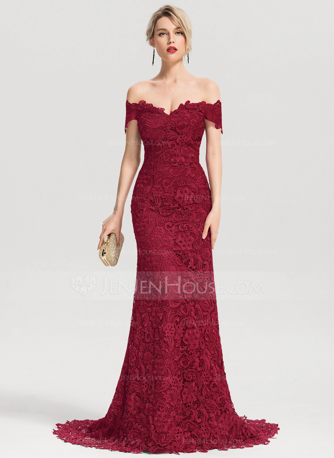 Robe maxi à épaules dénudées bustier en dentelle