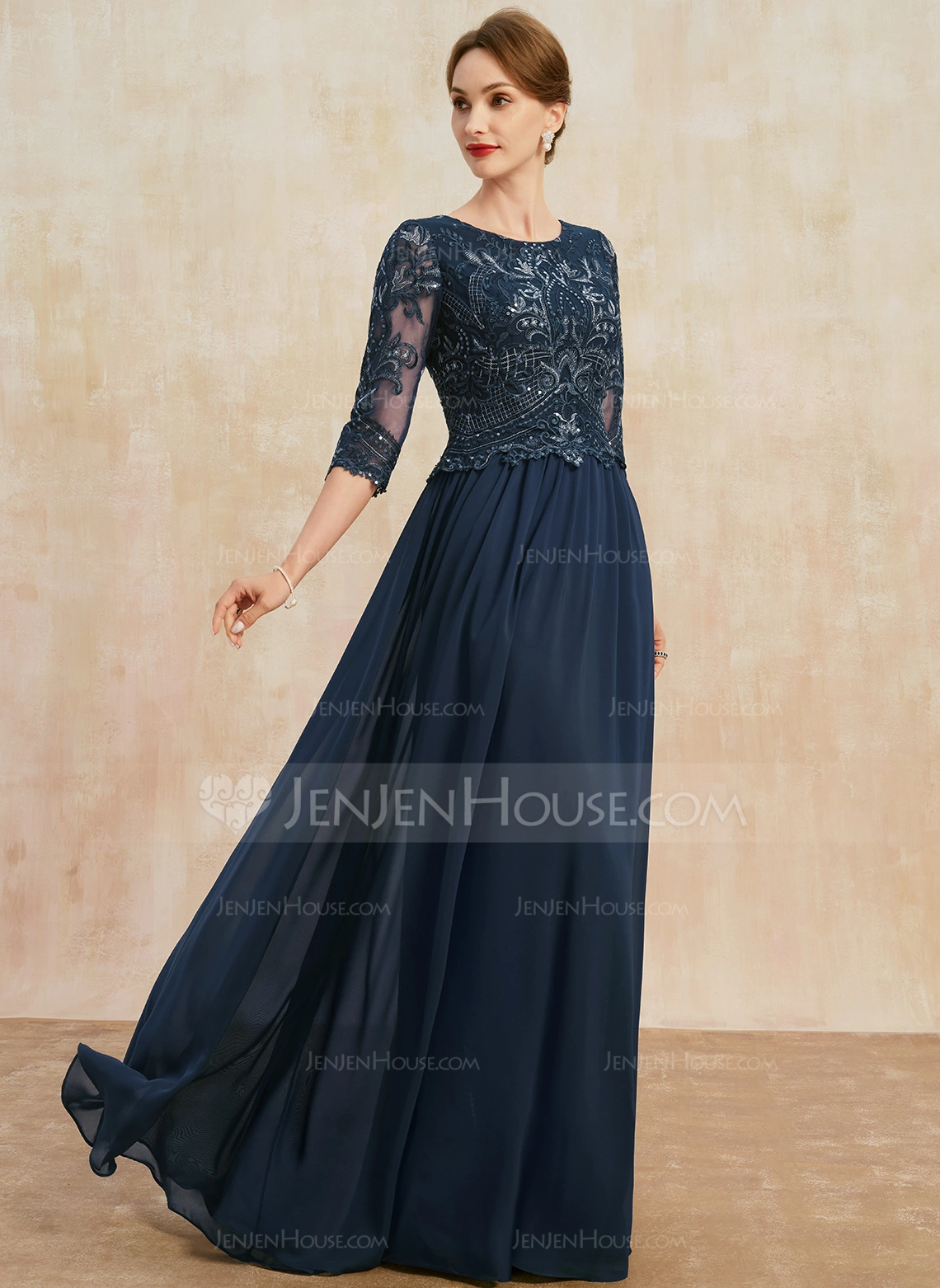 A-line Sequins Lace Dress