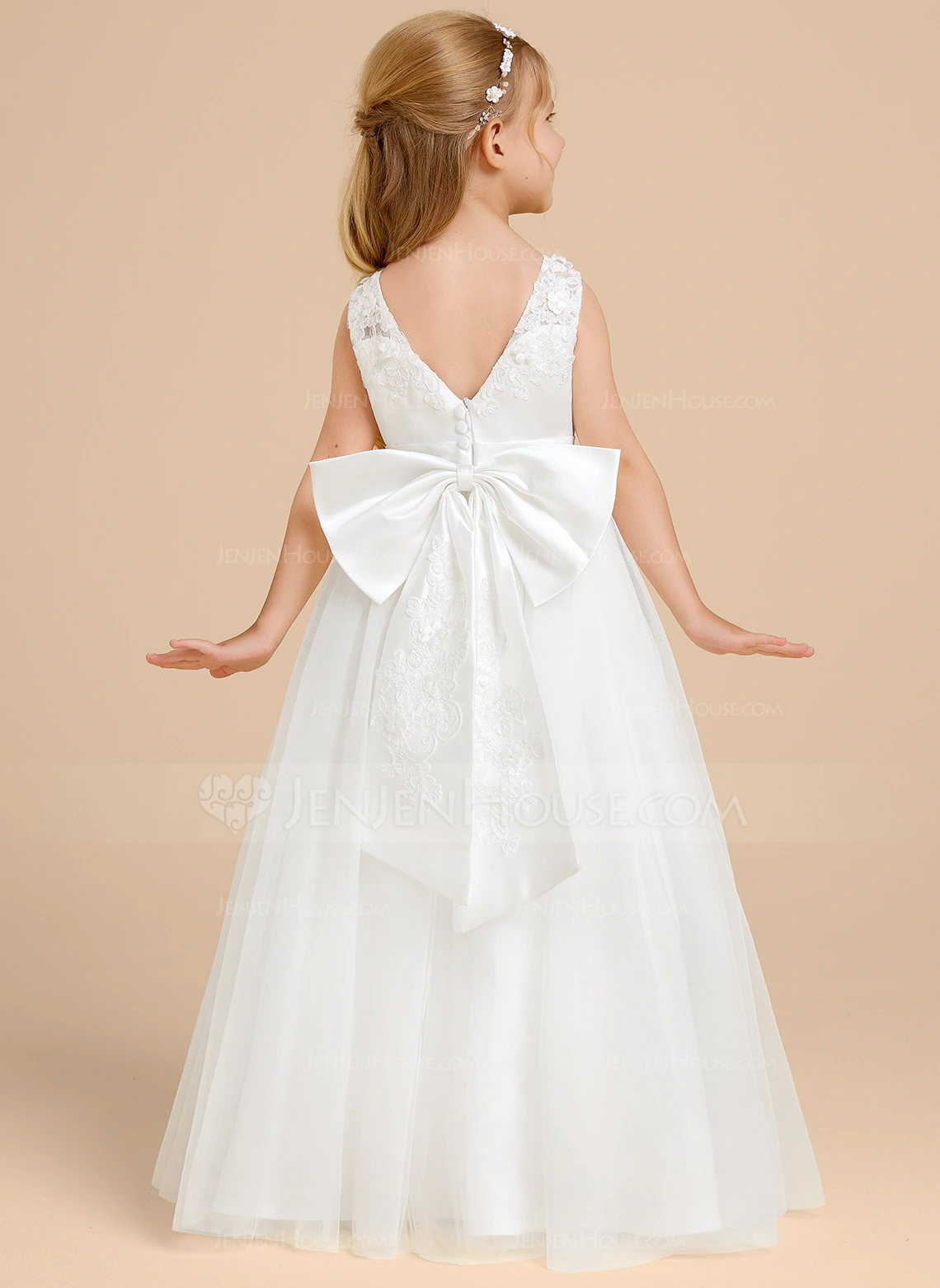 Kjole A-line kjole i Tyll med Sløyfe