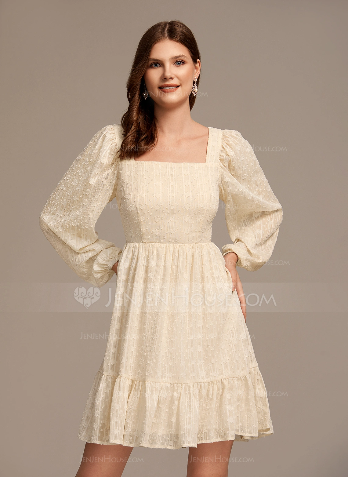 Frynse Torget A-line kjole Chiffong Mini Motekjoler 