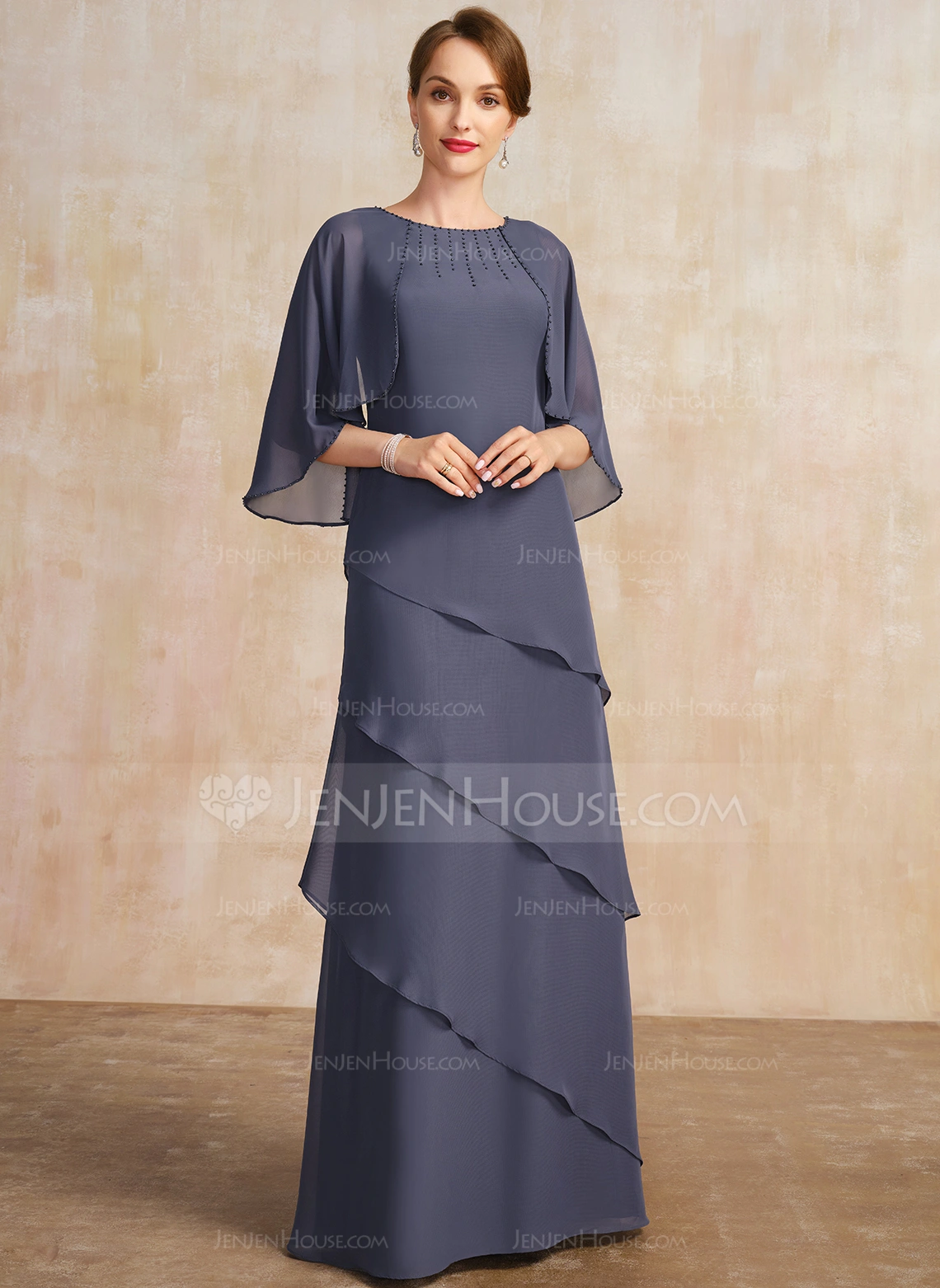 A-line Beading Chiffon Dress