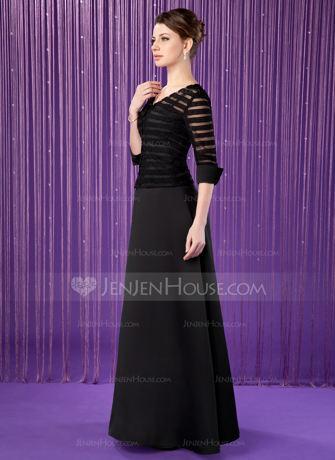 A-Line Classic Sweetheart Satin Floor Length Gown Candy Pink