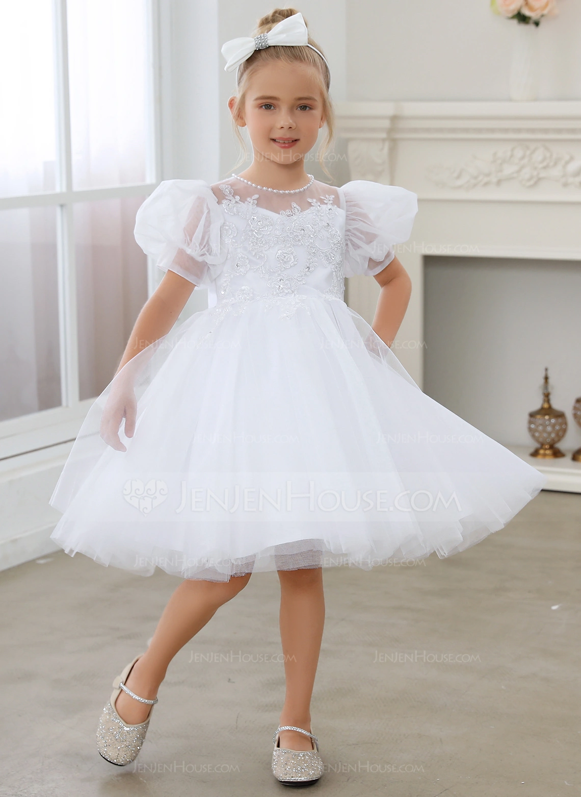 A-line Bow Tulle Dress