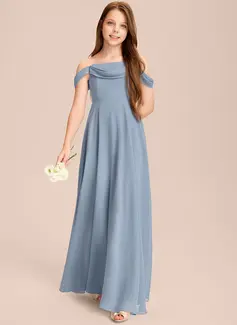 A-line Off the Shoulder Chiffon Dress